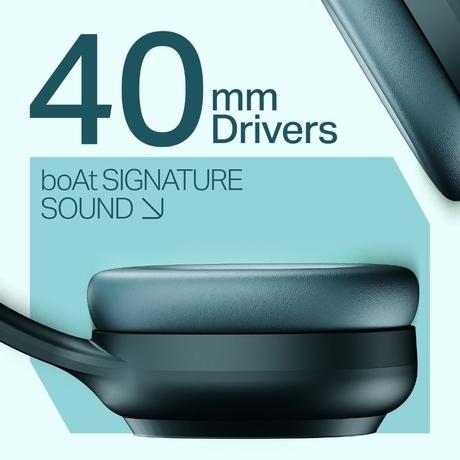 boAt Rockerz 421 Over Ear Bluetooth Wireless Headphones with 60 hours Playback Time, 40 mm Drivers with boAt Signature Sound and Adaptive Fit (Bold Blue)-2