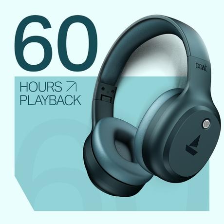 boAt Rockerz 421 Over Ear Bluetooth Wireless Headphones with 60 hours Playback Time, 40 mm Drivers with boAt Signature Sound and Adaptive Fit (Bold Blue)-3