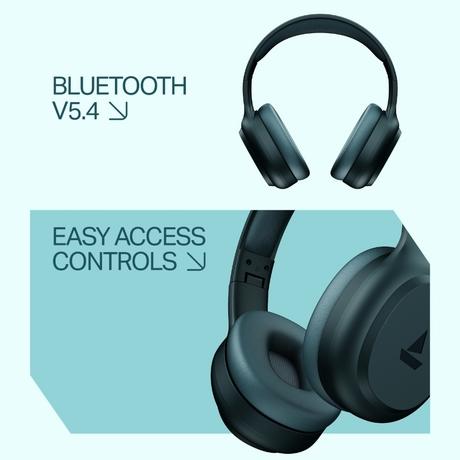 boAt Rockerz 421 Over Ear Bluetooth Wireless Headphones with 60 hours Playback Time, 40 mm Drivers with boAt Signature Sound and Adaptive Fit (Bold Blue)-5