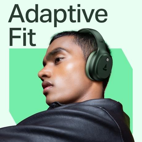 boAt Rockerz 421 Over Ear Bluetooth Wireless Headphones with 60 hours Playback Time, 40 mm Drivers with boAt Signature Sound and Adaptive Fit (Sage Green)-1