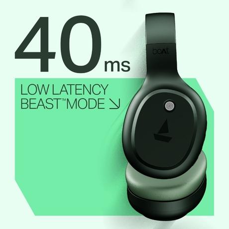 boAt Rockerz 421 Over Ear Bluetooth Wireless Headphones with 60 hours Playback Time, 40 mm Drivers with boAt Signature Sound and Adaptive Fit (Sage Green)-4