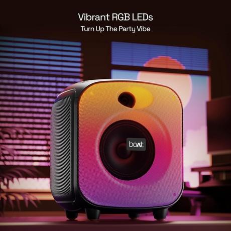 boAt PartyPal 63 Pro Bluetooth Speaker with 30 W Signature Sound, Karaoke with Mic, Customizable RGB LEDs, Wireless Mic, Upto 8 hrs Playback, BT v5.3, TWS Mode, Bass Boost, AUX & Port (Midnight Black)-3