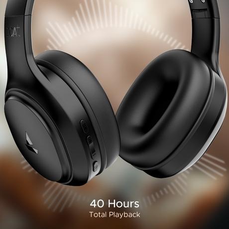 boAt Rockerz 430 Over Ear Bluetooth Headphones with 40 mm Drivers, 40 Hours Battery, Beast Mode for Low Latency (Iris Black)-5