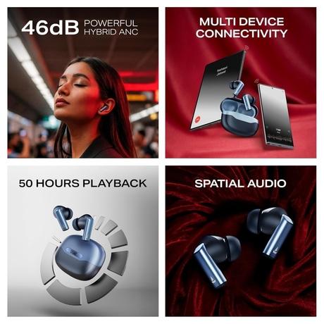 boAt Airdopes Prime 701 ANC, 46 dB Hybrid ANC, 50 Hr Battery, Real Spatial Audio, Bluetooth Earbuds, TWS Ear Buds Wireless Earphones with Mic (Titanium Blue)-1