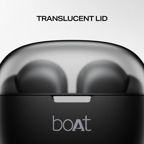 boAt Airdopes 212 with Tanslucent Lid, 50 Hrs Battery, 45 ms Low Latency, ENx Tech, Fast Charge, Bluetooth (Noir Black)-3