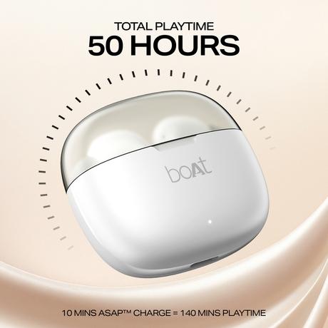 boAt Airdopes 212 with Tanslucent Lid, 50 Hrs Battery, 45 ms Low Latency, ENx Tech, Fast Charge, Bluetooth (Ivory)-4