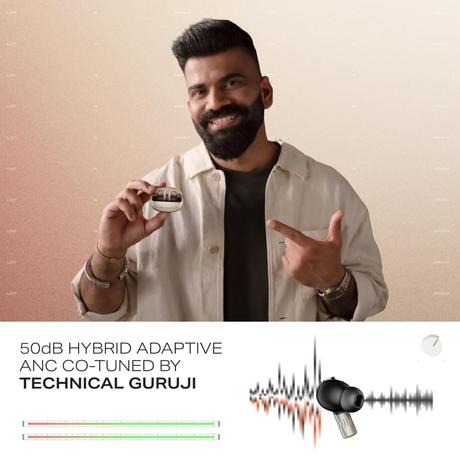 boAt Nirvana Zenith Pro TWS Ear Buds with 50 dB Hybrid Adaptive ANC, Spatial Audio, Hi-Res Audio LDAC, 6 Mics AI-ENx, 80 Hrs Battery (Platinum Gold)-2
