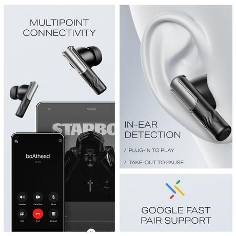 boAt Nirvana Ivy Pro TWS Earbuds with Dolby Atmos, Head Tracking, 52 dB Hybrid Adaptive ANC, Hi-Res LDAC, Titanium Dual Drivers (Crystal Black)-7