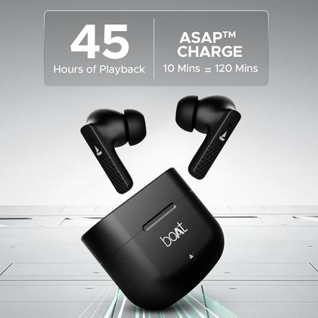 boAt Airdopes Primo in Ear TWS Earbuds with 45 Hours Playback, Fast Charge, Beast Mode, Dual Mics Enx, IPX Bluetooth Earbuds (Active Black)-1