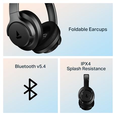 boAt Rockerz 512 ANC Over The Ear Headphones with 35db ANC, 40mm drivers, 80 Hours playback (Cosmic Black)-8