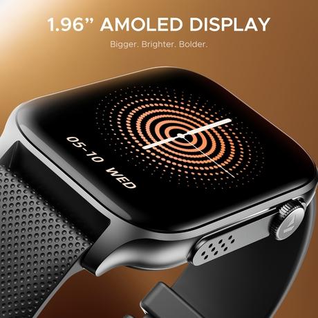 boAt Ultima Ember Smartwatch with 4.97 cm (1.96 inch) AMOLED Display, Personalized Fitness Nudges, Functional Crown, 100+ Sports Modes, Custom Watch Faces (Bold Black)-2