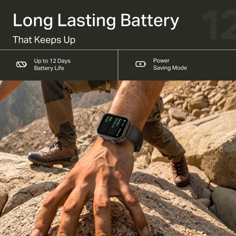 boAt Storm Call 4 India's first Smartwatch with Type-C Charging, 1.96 inch (4.97 cm) HD Display, Functional Crown, BT Calling, Sports Modes, Heart Rate, SpO2, Sleep & Stress Tracking, SOS, IP68 (Active Black)-2
