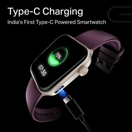 boAt Storm Call 4 India's first Smartwatch with Type-C Charging, 1.96 inch (4.97 cm) HD Display, Functional Crown, BT Calling, Sports Modes, Heart Rate, SpO2, Sleep & Stress Tracking, SOS, IP68 (Velvet Wine)-3
