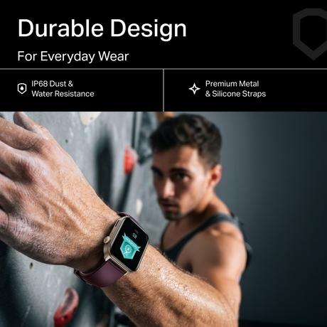 boAt Storm Call 4 India's first Smartwatch with Type-C Charging, 1.96 inch (4.97 cm) HD Display, Functional Crown, BT Calling, Sports Modes, Heart Rate, SpO2, Sleep & Stress Tracking, SOS, IP68 (Velvet Wine)-4
