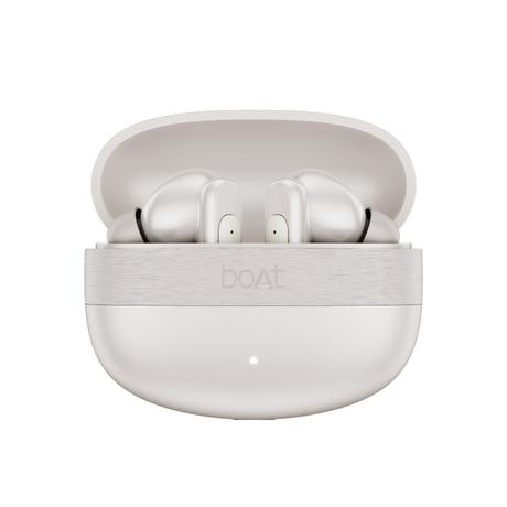 boAt Airdopes Plus Wave Truly Wireless Bluetooth Earbuds with Dual Mic AI-ENx Tech, 75 Hours Playtime, App Support, 13 mm Drivers boAt Signature Sound, BT v6.0, 55ms Low Latency BEAST Mode, IPX4 (Warm White)-1