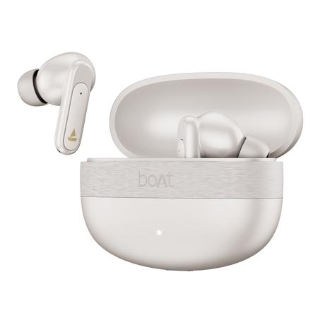 boAt Airdopes Plus Wave Truly Wireless Bluetooth Earbuds with Dual Mic AI-ENx Tech, 75 Hours Playtime, App Support, 13 mm Drivers boAt Signature Sound, BT v6.0, 55ms Low Latency BEAST Mode, IPX4 (Warm White)-2