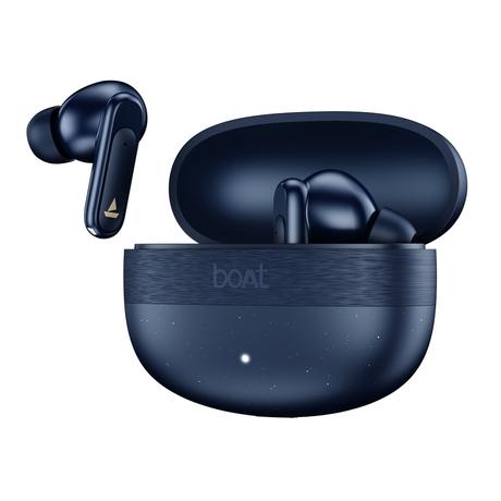 boAt Airdopes Plus Wave Truly Wireless Bluetooth Earbuds with Dual Mic AI-ENx Tech, 75 Hours Playtime, App Support, 13 mm Drivers boAt Signature Sound, BT v6.0, 55ms Low Latency BEAST Mode, IPX4 (Dark Blue)-2