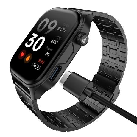 boAt Ultima Vogue 2 4.97 cm (1.96 inches) Smartwatch, Steel Black-0