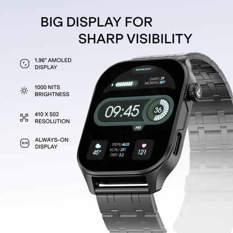 boAt Ultima Vogue 2 4.97 cm (1.96 inches) Smartwatch, Steel Black-4