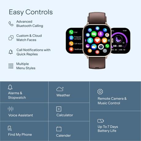 boAt Ultima Ember 2 Smartwatch, 4.97 cm (1.96 inch) AMOLED Display, Ultra Bright 1000 nits Brightness, AOD, Personalized Fitness Nudges, Functional Crown, 100+ Sports Mode Smartwatch for Men & Women (Coffee Brown)-5