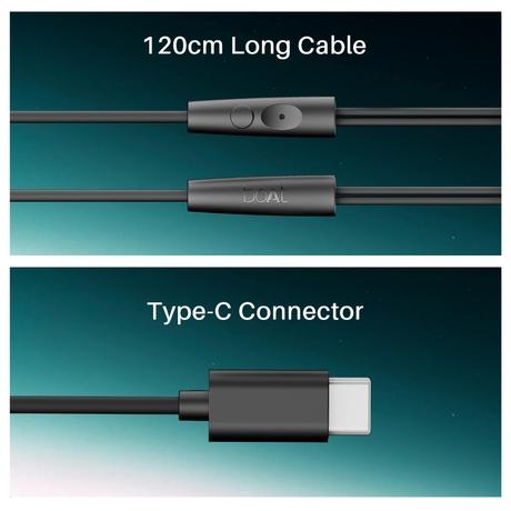 boAt Bassheads 300C Wired Earphones,Type-C Jack, 10mm Drivers, Signature Sound, in-Line Microphone, Integrated Controls, Voice Assistant & 120cm Cable (Active Black)-2