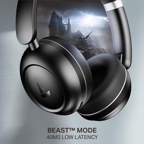 boAt Rockerz Prime 415, 360 degree Spatial Audio, 120 H Battery, 40 mm Drivers, AI-ENx Tech, Beast Mode, ASAP Charge & App Support, Bluetooth Headphones, Wireless Headphone with Mic (Black Sabre)-3
