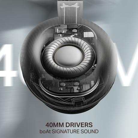 boAt Rockerz Prime 415, 360 degree Spatial Audio, 120 H Battery, 40 mm Drivers, AI-ENx Tech, Beast Mode, ASAP Charge & App Support, Bluetooth Headphones, Wireless Headphone with Mic (Black Sabre)-6