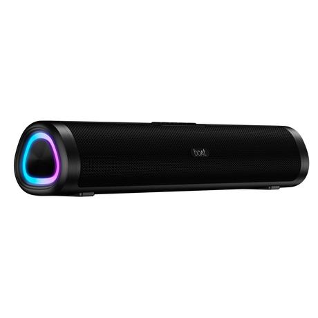 boAt Aavante Bar Groove Plus 16W 2.0 Channel Portable Bluetooth Soundbar with RGB LEDs, TWS Function, Dual Drivers, Built-in Mic, Multi-Connectivity, BT v5.4 (AUX/USB/TF Card), 5Hrs Playtime (Premium Black)-0