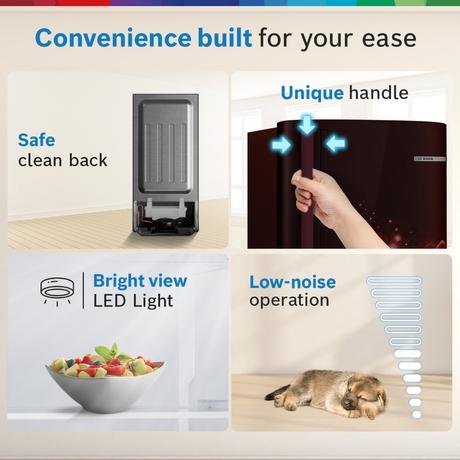 Bosch 185L Direct Cool Single Door Refrigerator, COT18W21EI, Wine Flower-12