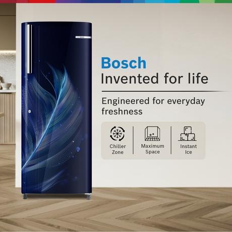 Bosch 210L Direct Cool Single Door Refrigerator, COT20B32VI, Feather Blue-1