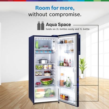 Bosch 210L Direct Cool Single Door Refrigerator, COT20B32VI, Feather Blue-3