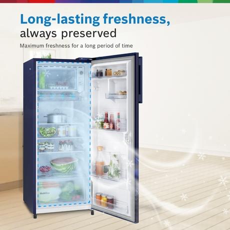 Bosch 210L Direct Cool Single Door Refrigerator, COT20B32VI, Feather Blue-5