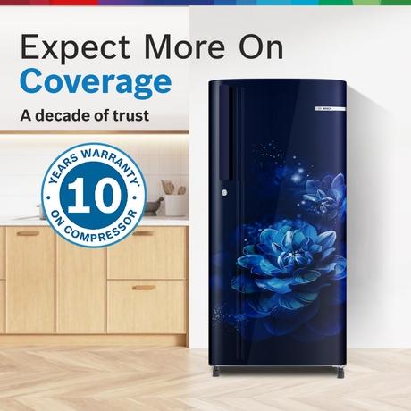 Bosch 185L Direct Cool Single Door Refrigerator, COT18B22EI, Blue Flower-13