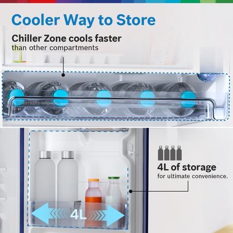 Bosch 185L Direct Cool Single Door Refrigerator, COT18B22EI, Blue Flower-4