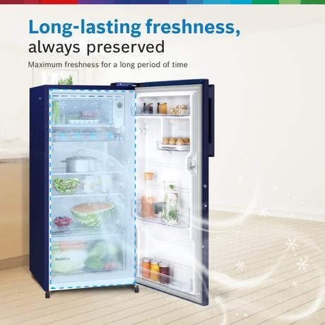 Bosch 185L Direct Cool Single Door Refrigerator, COT18B22EI, Blue Flower-5