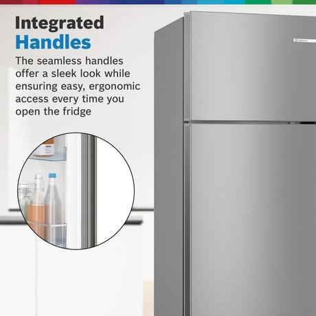 Bosch 243L Top Freezer Frost Free Double Door Refrigerator, CTN27S21EI, Fine Steel-10