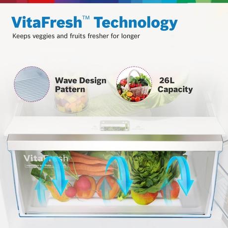 Bosch 243L Top Freezer Frost Free Double Door Refrigerator, CTN27S21EI, Fine Steel-11