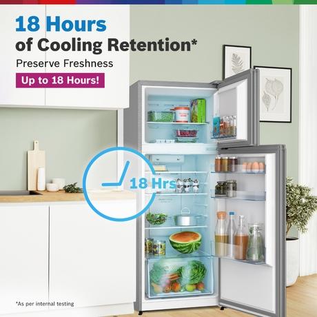 Bosch 243L Top Freezer Frost Free Double Door Refrigerator, CTN27S21EI, Fine Steel-4