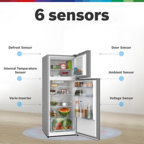 Bosch 243L Top Freezer Frost Free Double Door Refrigerator, CTN27S21EI, Fine Steel-7
