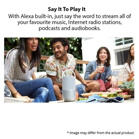 Bose Portable Home Speaker, Upto 12 hrs of playtime, Spacious 360 Sound, Powerful Bass, Water-Resistant, Wi-Fi and Bluetooth Connectivity, Multi-Room Functionality, Control With Voice, Luxe Silve-5