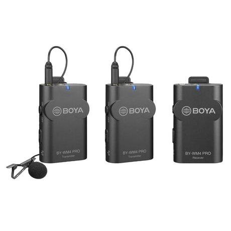 Boya BY-WM4 Pro-K2 Omnidirectional Dual Channel Digital Lavalier Microphone For video, podcast, and mobile journalism application (Black)-1