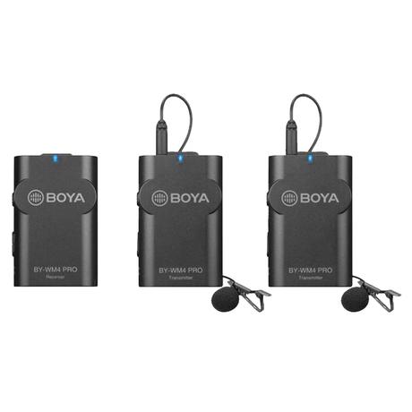 Boya BY-WM4 Pro-K2 Omnidirectional Dual Channel Digital Lavalier Microphone For video, podcast, and mobile journalism application (Black)-2