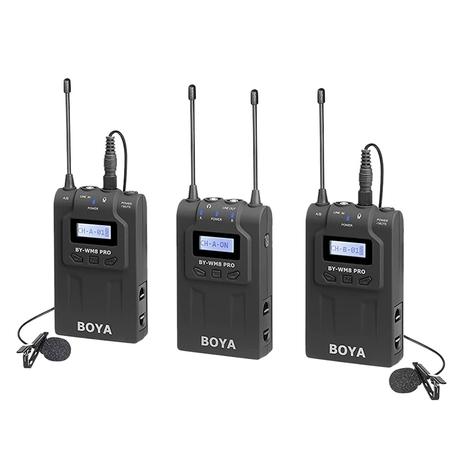 Boya BY-WM8 Pro-K2 UHF Dual Channel Wireless Microphone For capturing interviews, film dialog, field recording, broadcast TV, news gathering-1