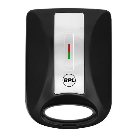 BPL 1200W 4-Slice Grill Sandwich Maker with Large Non-Stick Coating Plates, Cool Touch Handle with Lock, Ready Function LED Indicator, 2 Years Warranty, Black-0