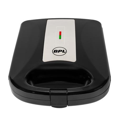 BPL 1200W 4-Slice Grill Sandwich Maker with Large Non-Stick Coating Plates, Cool Touch Handle with Lock, Ready Function LED Indicator, 2 Years Warranty, Black-1