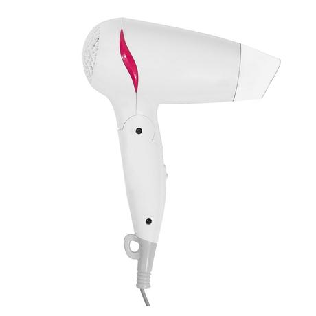 BPL Hair Dryer 1200 W, Ionic, 3 Heat Settings, Overheat Protection, Detachable Concentrator, Foldable, White & Pink, 2 years warranty, BHDFI00312-2