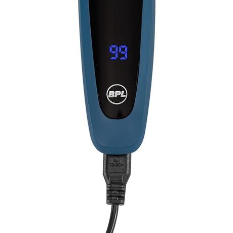 BPL 3-Blade Rotary Shaver for Wet & Dry Shave, Digital Battery Indicator, Fast Charging, up to 60mins of Cordless Usage, Water Resistant (IPX4), 2 Years Warranty, Navy Blue-2