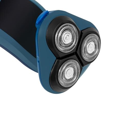 BPL 3-Blade Rotary Shaver for Wet & Dry Shave, Digital Battery Indicator, Fast Charging, up to 60mins of Cordless Usage, Water Resistant (IPX4), 2 Years Warranty, Navy Blue-4