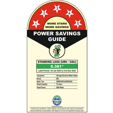 BPL 15 Litres 2000 W Storage Water Heater, White with Graphic on Body-2