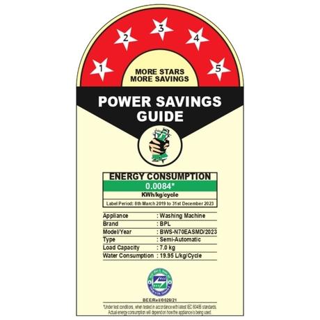 BPL 7 Kg Semi-Automatic Top Loading Washing Machine, Maroon Red, BWS-N70EASMD-5
